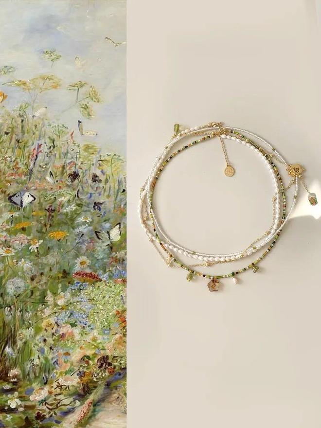 饰+项链戴出温柔高级感开元棋牌9款水彩色耳(图2)