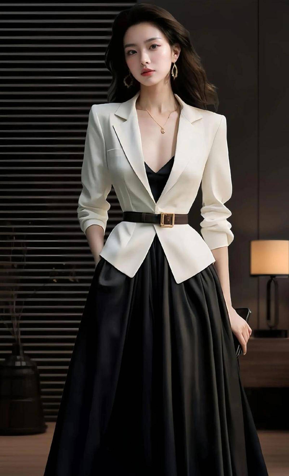 装甜酷交织气场超独特开元棋牌网站吊带搭西(图2)